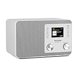 TechniSat DIGITRADIO 307 - DAB Radio (DAB+, UKW, Aux-Eingang, Kopfhöreranschluss, Favoritenspeicher, Wecker, Sleeptimer, Uhr- und Datumsanzeige, 5W RMS Monolautsprecher) weiß