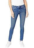 Pepe Jeans Damen Jeans Regent - Skinny Fit - Blau - Medium Dark Wiser W24-W34 82% Baumwolle Stretch, Größe:33W / 30L, Farbvariante:Medium Dark Wiser 000