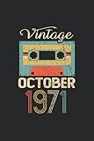 Vintage October 1971: A5 Liniertes • Notebook • Notizbuch • Taschenbuch • Journal • Tagebuch - Ein lustiges Geschenk für Freunde oder die Familie zur ... für Gästebuch Einträge, Wünsche und Sprü