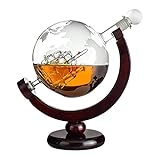Geschenke 24 Whiskey Karaffe Globus | Geschenk für Whisky-Kenner | Geeignet für Schnaps wie Cognac, Brandy, Wodka | Geschenkidee zur Hochzeit, Geburtstag, Weihnachten | 850