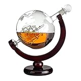 Geschenke 24 Whiskey Karaffe Globus | Geschenk für Whisky-Kenner | Geeignet für Schnaps wie Cognac, Brandy, Wodka | Geschenkidee zur Hochzeit, Geburtstag, Weihnachten | 850