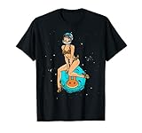 Cryptocurrency Pin-up Girl Hodling A PancakeSwap Crypto Moon T-S