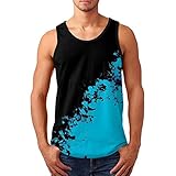 KGLHTYU Herren Sommer Sport Tank Top Rundhals Ärmellos Unterhemd Herren Tank Top Slim Fit T Shirts Muskel Shirts 3D Drucken Kurzarm Laufshirt Sleeveless Muskelshirt Sommer Trägershirt W