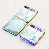 Schutzhülle für Samsung Galaxy Z, ultradünn, Prägung, Handgefühl, PC+9H gehärtetes Glas, 360 Grad Rundumschutz, fest und nicht abfallend (grau-blau)