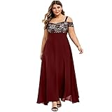 LINYOUY Bohemien Kleid Sommer Maxikleider Damen Große Größe Sommer Kleid Freizeitkleider Chiffon-Kleid Partykleid Abendkleid Cocktailkleid Damen Elegant Ballkleid M