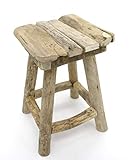 DARO DEKO Holz Hocker braun 19 x 19 x 26