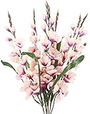 JJYGONG 6 Stücke Künstliche Blumen Pflanzen Gefälschte Seide Orchidee Blumenstrauß Kunststoff Faux Blumen Stämme Verzweigen Für Haus Bürze Hochzeit Floral Anordnung Fenster Tisch Top