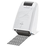 PLUS Japan, Datenschutz Rollstempel Camouflage in Weiß, Textschwärzer, Identitätsschutz, 1er Pack (1 x 1 Rollstempel)