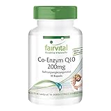 Coenzym Q10 200mg - HOCHDOSIERT - CoQ10 Ubichinon Kapseln - VEGAN - 90 Kap