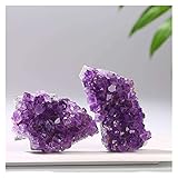 YSJJLRV Edelstein Chakra Steine Natürliche Quarz Farbe Kristall Cluster Mineral Probe Heilung Home Display Dekoration Galvanisierte Stein Dekor 1 stücke (Color : Amethyst Cluster, Size : 90 100g)