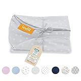 JOYFILL® Stillkissenbezug [190cm] Kuschelweich & Schadstofffrei Dank 100% zertifizierter ÖKO-TEX Baumwolle I Stillkissen Bezug Made in Germany I Waschbar bei 60° (Grau - Punkte)
