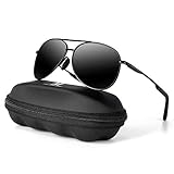 MXNXEU Sonnenbrille Herren Pilotenbrille Polarisiert Pilotenbrille Polarisierte Sonnenbrille Herren Outdoor Pilot Unisex UV400 Fahren Sonnenbrille-Schwarz/Schw