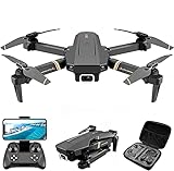 Drohne mit Kamera-Drohne, Drohne mit 4K HD-Kamera für Erwachsene und Kinder, Faltbarer Quadrocopter mit Weitwinkel-FPV-Live-Video, Flugbahn, App-Steuerung, optischem Fluss, Höhenhaltung