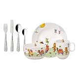 Villeroy & Boch - Hungry as a Bear Kinder-Tafelbesteck, 7 tlg., Premium Porzellan/Edelstahl, Weiß/B