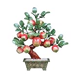 YAYA2021-SHOP Künstliche Bonsai Tabletop Bonsai-Baum Jade Apfel Bonsai Ornamente günstige Dekoration Chinesische grüne Topfpflanzen für Home Büro Tischdekor Kunstb