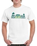 Comedy Shirts - Copacabana Palmen - Herren T-Shirt - Weiss/Türkis-Hellgrün Gr. L