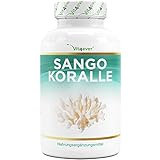 Sango Meereskoralle - 180 Kapseln (2 Monate) - Natürliche Quelle für Kalzium (20%) & Magnesium (10%) im körpereigenen Verhältnis von 2:1 - Hochdosiert - Laborgeprü