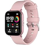 Smartwatch 1,65 Zoll HD Display, VASTKING M3 Fitness Tracker Armbanduhr mit Blutsauerstoff- und Herzfrequenzmesser, 7+ Tage Akkulaufzeit, IP68 wasserdichte Sportuhr Finessuhr für Damen Herren(Rosa)