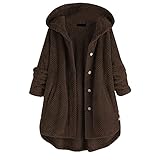 HHyyq Damenmode Herbst/Winter Kapuzen-Wende-Fleece-Sweatshirt-Jacke Gesteppter Dicker M