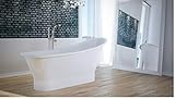 freistehende Badewanne aus Mineralguss 150x66x75 cm weiss Design GLORI