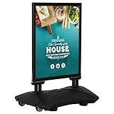 DISPLAY SALES Kundenstopper Plakatständer WindPro® Slim DIN A0 schwarz | Plakataufsteller mit befüllbarem Wassertank | windfester Werbeaufsteller mit robusten S