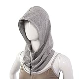 POOPFIY EMF 5G Strahlenschutz Kopf Pullover Mütze, 100% Silberfaser Hut, RF Abschirmung, WiFi Strahlenschutz Unisex,Silb