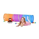Relaxdays 10022470 Spieltunnel für Kinder, farbenfroher Krabbeltunnel f. Jungen und Mädchen, robuster Pop Up Kriechtunnel, b