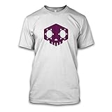 net-shirts Hacked Sombra T-Shirt mit Game Tracer Hanzo Diva Gamer Aufdruck Inspired by Overwatch, Größe S, Weiß