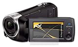 atFoliX Panzerfolie kompatibel mit Sony HDR-PJ410 Schutzfolie, entspiegelnde und stoßdämpfende FX Folie (3X)