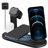 Kabellose Ladestation, kabelloses Ladegerät für iPhone 12/11/11 Pro Max/X/Xs/XR/8 Plus Samsung Galaxy S9 S8 4 in 1 Wireless Charger Stand für Apple Produkte Watch Ladestation für mehrere G