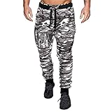 NSYWBZB Camouflage Hosen Cargo Hose Tarnhose Chino Freizeithose Baumwolle Sporthose Trainingshose Casual Sweathosen Jogginghose mit Tunnelzug T