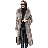 ZCJUX. Doppelgesichts Leder Wintermantel Frauen Lederjacke Kragen Warme Mode Slim Coats (Color : A, Size : XxXL code)