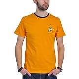 Star Trek Captain Kirk Uniform T-Shirt Raumschiff Trekkie Convention Baumw gelb Kostüm Oberteil - XL