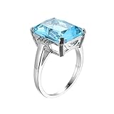 Epinki Ehe Ringen, Freundschaft Ringe Simple Zirkonia Blau, Versilbert Ringe Pärchen als Geschenke für Frauen Mutter, Silber, Gr.57 (18.1)