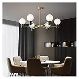 Hyundai Kronleuchter Lampe, LED Alle Kupfer Nordic Moderne Pendelleuchten Wohnzimmer Esszimmer Schlafzimmer Licht Luxus Marmor Magic Bean Molecular Chandelier,Moderne Deck