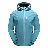 Rumity Herren wasserdicht-Outdoorjacke Leicht-Regenjacke Übergangsjacke-Herbst: Softshelljacke mit Kapuze Atmungsaktiv Winddicht Dünn Fahrrad Funktionsjacke Outdoor Regenjacken Windbreak