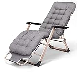 KAUTO Zero Gravity Relaxer Relaxsessel,Klappliege Gartenstühle,Sonnenliege,Mit Perlenwatteauflage,Für Beach Patio Garden Camping Outdoor-Perlbaumwolle + g