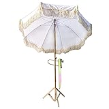 JINTAI333 Sonnenschirm Wasserabweisende Weiß 200cm, Polyester Beschattung Für Terrassenüberdachung, Sonnenschirm Im Freien, Gartenschirm Marktschirm, Für Strand Terrasse G
