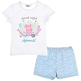 Peppa-Wutz Peppa Pig Schlafanzug Pyjama Mädchen Kurzarm (Weiss 2, 110)