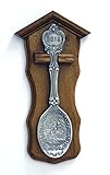 Jahreslöffel oval 2014 aus Zinn - Schloß Neuschwanstein - mit Holzb
