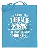 shirt-o-magic American Football: Therapie? Lieber Football - Jutebeutel (mit langen Henkeln) -38cm-42cm-Hellb