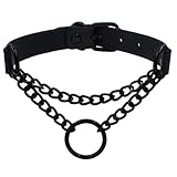 Punk Leder Choker einstellbar Gothic Circle Halskette Kragen Schmuck für Hochzeit Halsschmuck