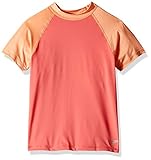 Speedo Mädchen Colorblock Rash Guard (7-16), Mädchen, Girl's Colorblock Rash Guard (7-16), Tropical Glow, S