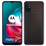 Motorola moto g30 (6,5”-Display, 64-MP-Kamera, 4/128 GB, 5000 mAh, Dual-SIM, Android 11) Dark Pearl, inkl. S