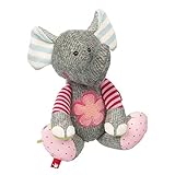 SIGIKID 38709 Elefant Patchwork Sweety Mädchen Kuscheltier empfohlen ab Geburt mehrfarbig, 17 x 15 x 31