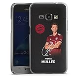 DeinDesign Hard Case kompatibel mit Samsung Galaxy J1 (2016) Schutzhülle transparent Smartphone Backcover FC Bayern München Thomas Müller Offizielles Lizenzproduk