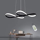 ZMH LED Pendelleuchte esstisch Pendelleuchte Schwarz Hängeleuchte 47W Dimmbar mit den Fernbedienung Hängelampe esszimmer, Arbeitszimmer, Wohnzimmer, Küche, Musikalische Symbole-Design [Patentinhaber]