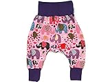 Kleine Könige Pumphose Baby Mädchen Hose · Modell Elefant Elefantenparty rosa, lila · Ökotex 100 Zertifiziert · Größe 74/80