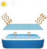 tife Pool Solarfolie/Abdeckung,Pool Cover Solarabdeckplane Verringert Wasser-Verdunstung, Rund/Rechteckig Frame Solarplane Für Schwimmbad, Regenschutz Staubdicht UV-beständig (260x160 cm.)