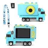 Ukuu Kinder Kamera Spielzeug Eingebaute 32GB SD Karte 1080P HD Digital Kamera mit 2,0-Zoll-Großbildschirm USB Wiederaufladbare Selfie Kamera mit Auto Bausteine Kann als Geburtstagsgeschenk fü